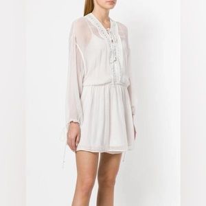 IRO Emmene Sheer Mini Dress / swimsuit coverup eyelet lace in White Size XS 0/2